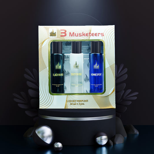 Men Gifting Combo Set- Pack of 3-Each 30 ML- Black mamba/Homme sport/Crazy for Oud